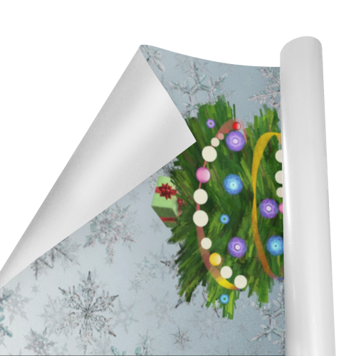Christmas Tree, snowflakes Gift Wrapping Paper 58"x 23" (5 Rolls)