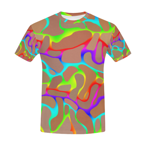 Colorful wavy shapes All Over Print T-Shirt for Men (USA Size) (Model T40)