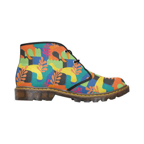 Abstract Nature Pattern Women's Canvas Chukka Boots/Large Size (Model 2402-1)