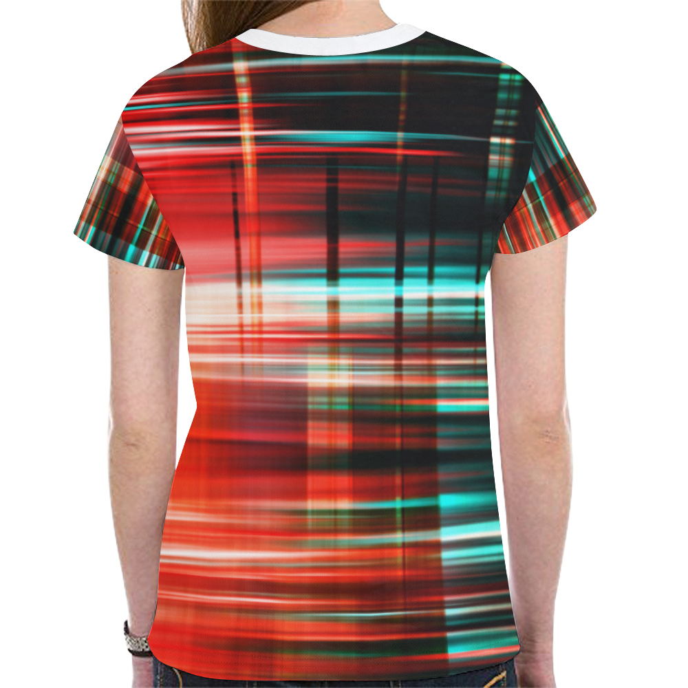 double lines New All Over Print T-shirt for Women (Model T45)