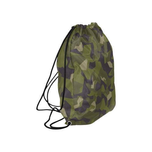 Swedish M90 woodland camouflage Large Drawstring Bag Model 1604 (Twin Sides)  16.5"(W) * 19.3"(H)