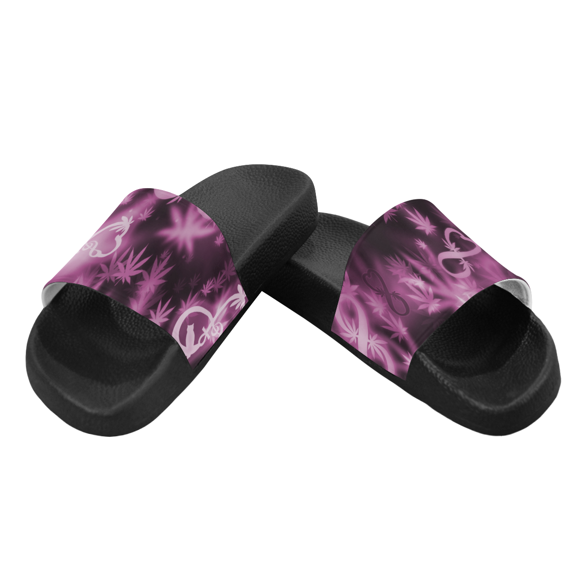 INFINITY PURPLE COSMOS Women's Slide Sandals (Model 057)