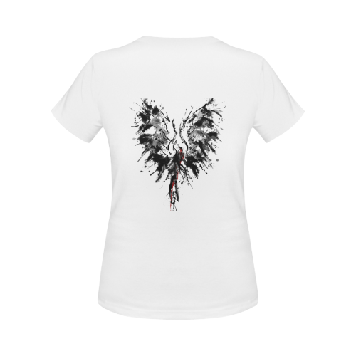 Phoenix - Abstract Painting Bird Black 1 Women's Classic T-Shirt (Model T17）