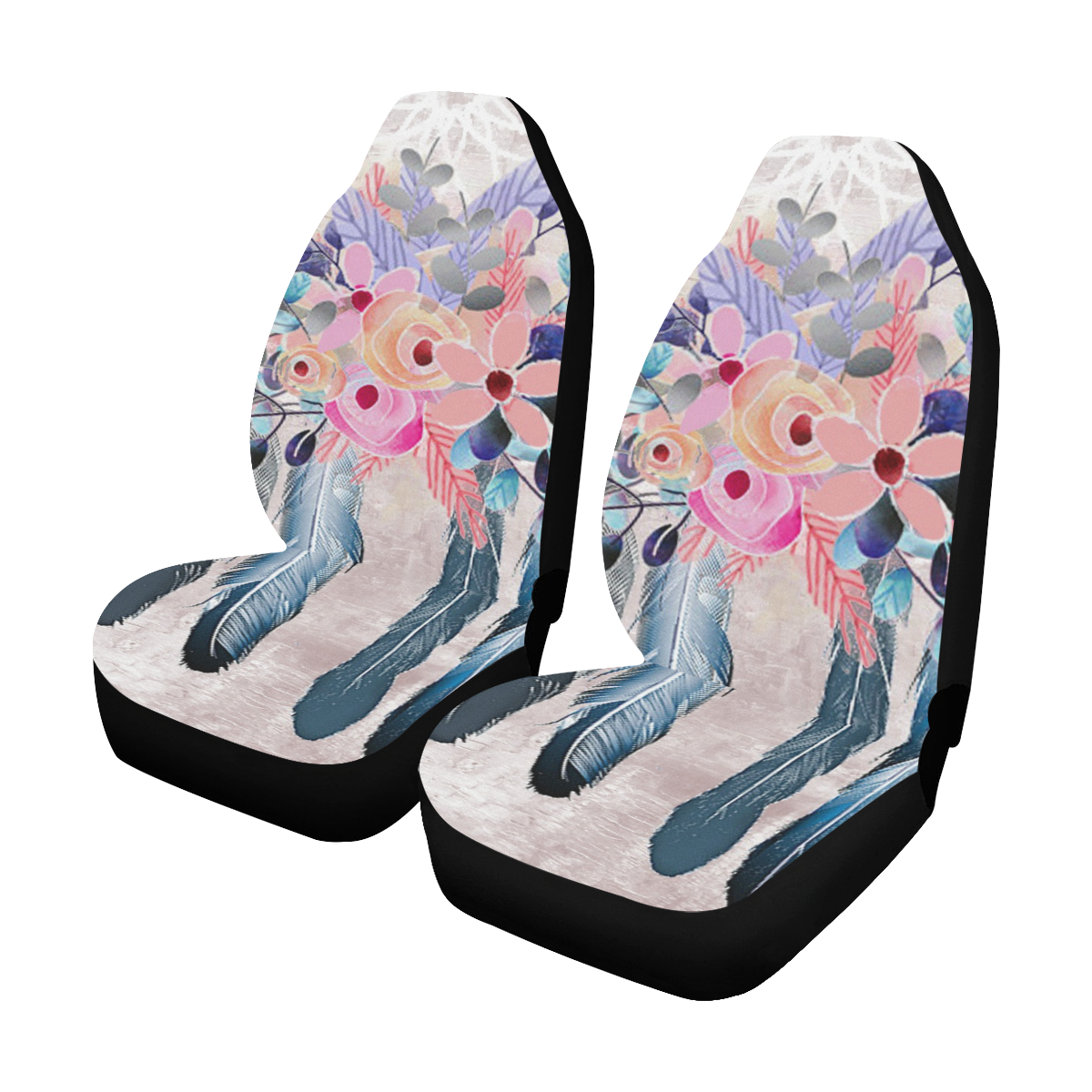pink dreamcatcher floral Car Seat Covers (Set of 2)