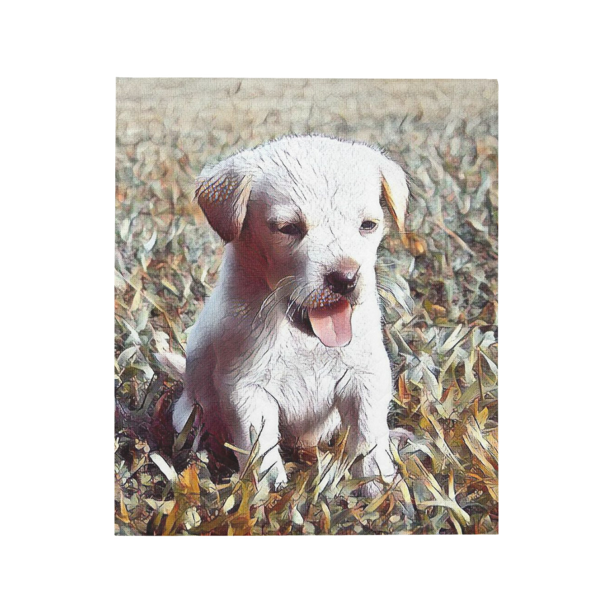 adorable puppy by JamColors Quilt 50"x60"