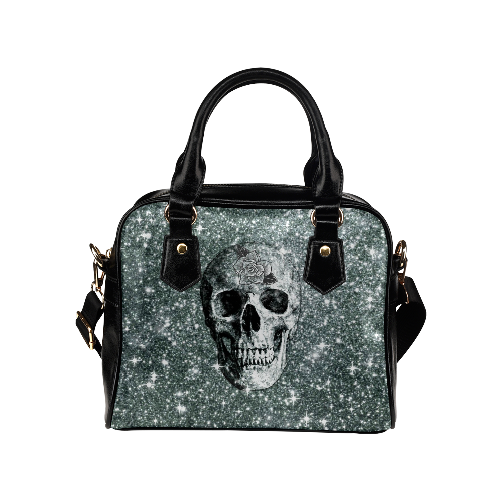 Modern sparkling Skull E by JamColors Shoulder Handbag (Model 1634)