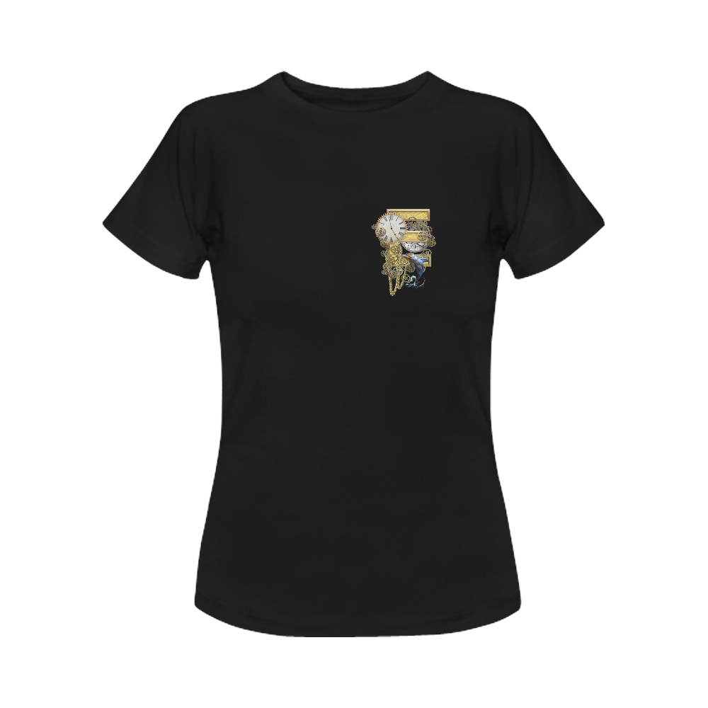 steampunk initials E brooch Women's Classic T-Shirt (Model T17）