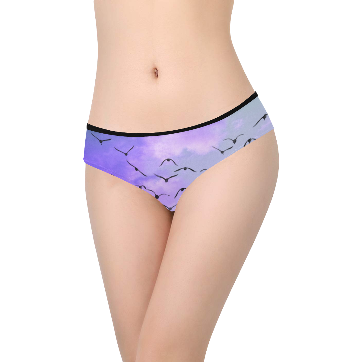 Trendy Birds, blue by JamColors Women's Hipster Panties (Model L33)