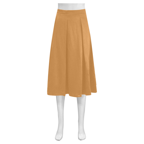 color peru Mnemosyne Women's Crepe Skirt (Model D16)