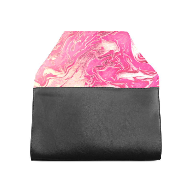 Rose Petals - pink tan abstract swirls diy personalize Clutch Bag (Model 1630)
