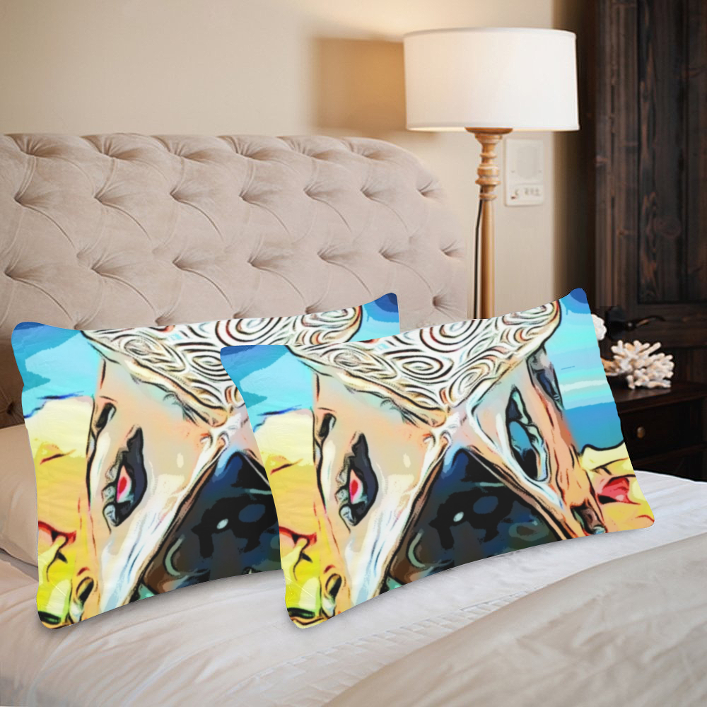 Flame Custom Pillow Case 20"x 30" (One Side) (Set of 2)