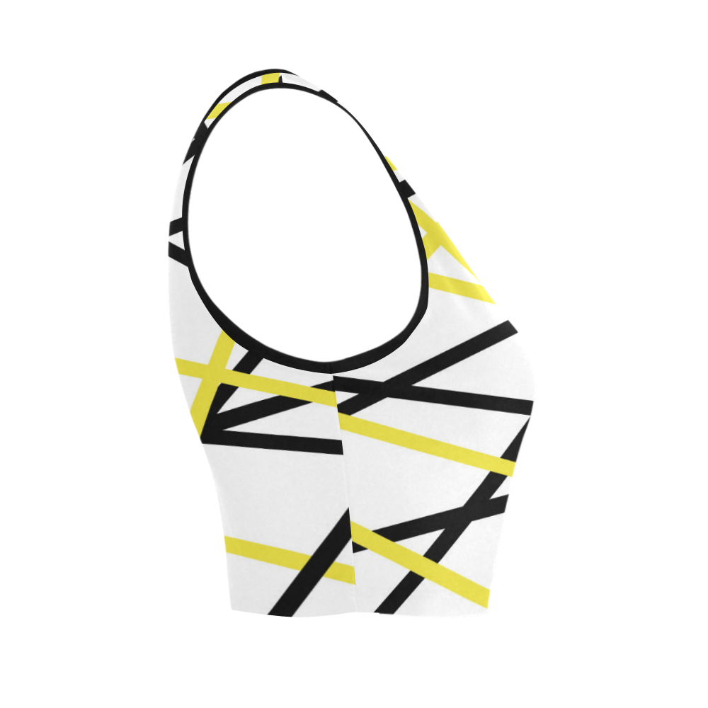 Black and yellow stripes Women's Crop Top (Model T42)