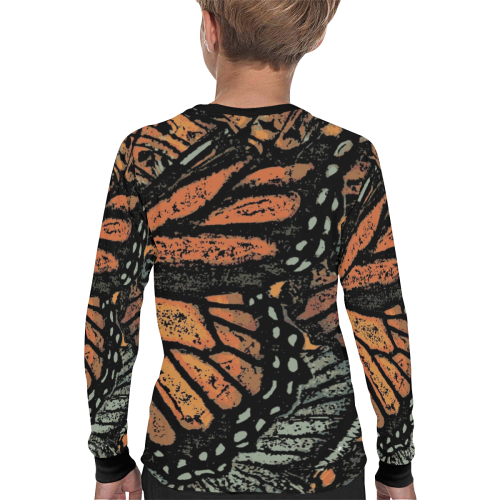 Monarch Collage Kids' All Over Print Long Sleeve T-shirt (Model T51)