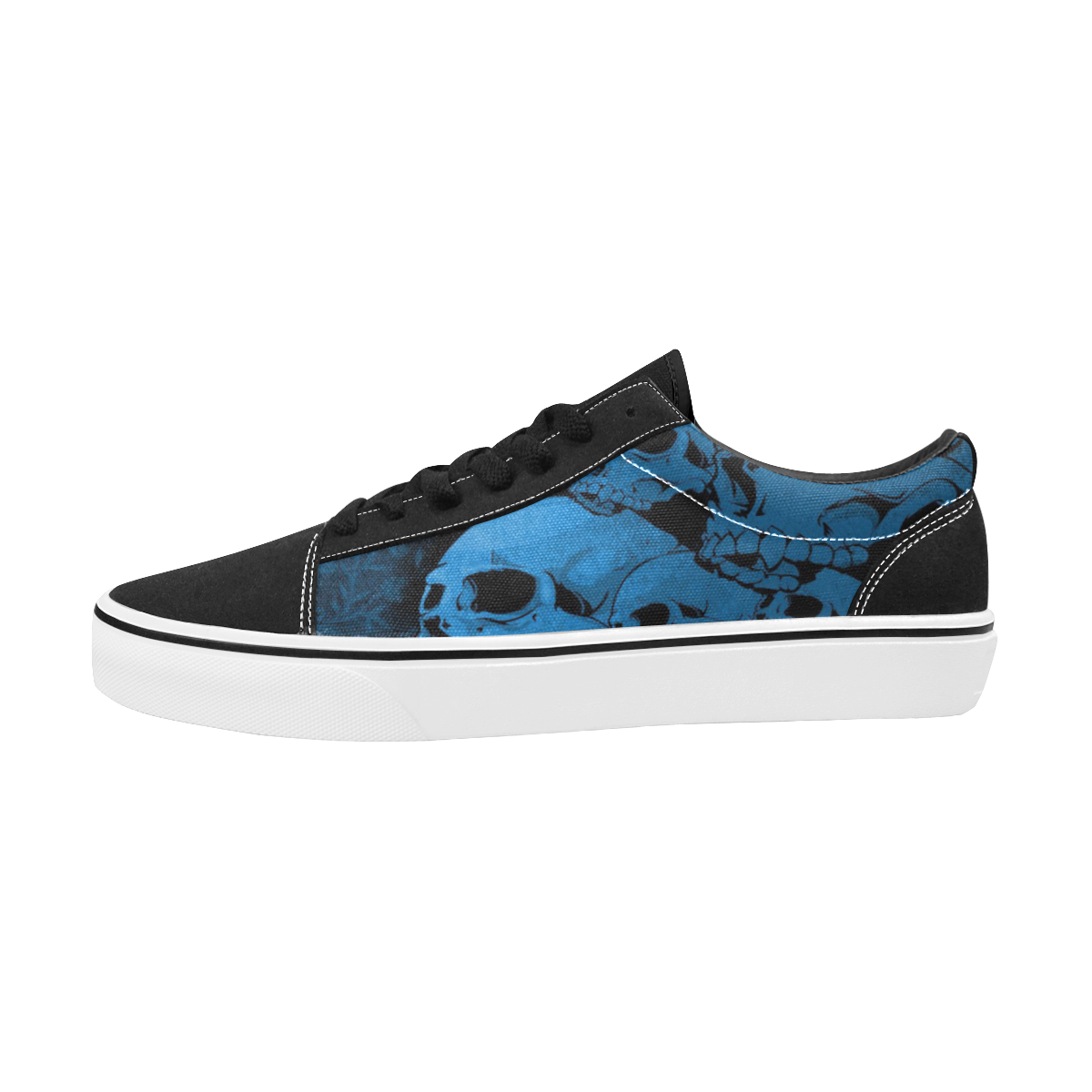 skull Men's Low Top Skateboarding Shoes (Model E001-2)