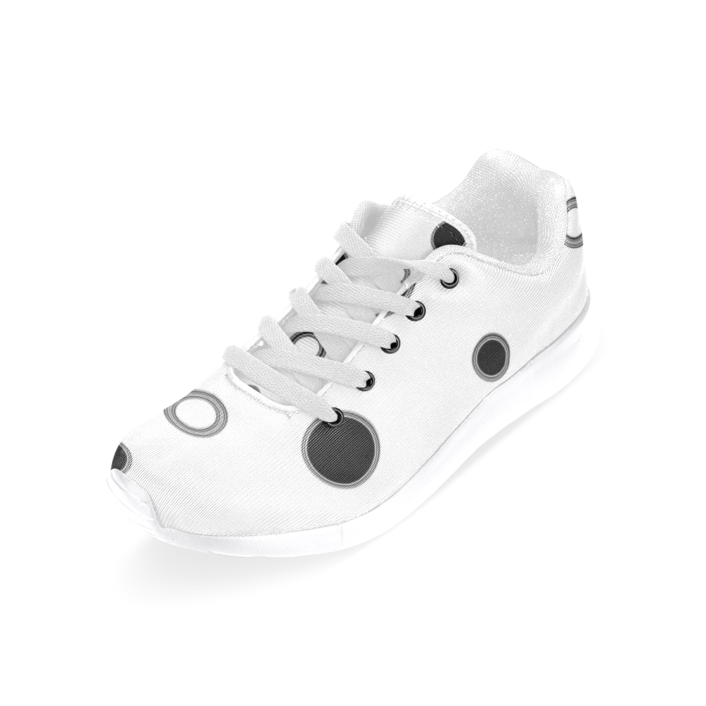 Black Polka Dots Women’s Running Shoes (Model 020)