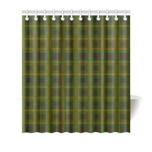 Green violet multicolored multiple squares Shower Curtain 66"x72"