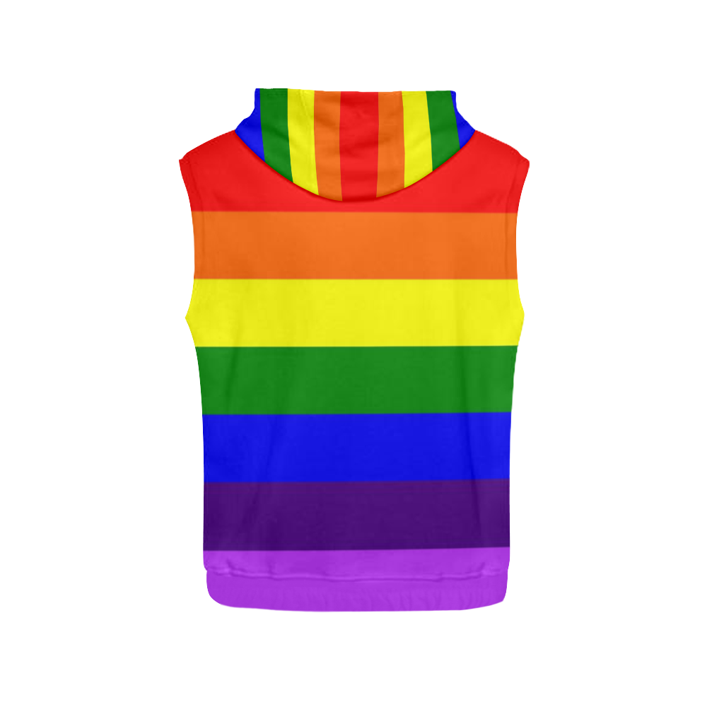Rainbow Flag (Gay Pride - LGBTQIA+) All Over Print Sleeveless Hoodie for Men (Model H15)