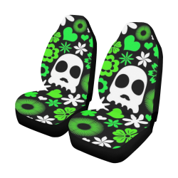 Skull And Floral Pattern Car Seat Covers (Set of 2)