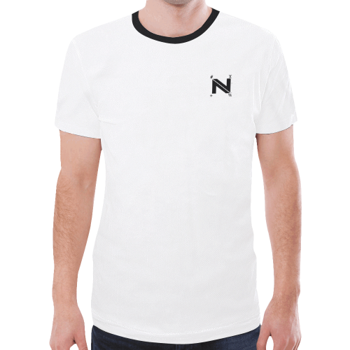 NUMBERS Collection N LOGO White/Black New All Over Print T-shirt for Men (Model T45)