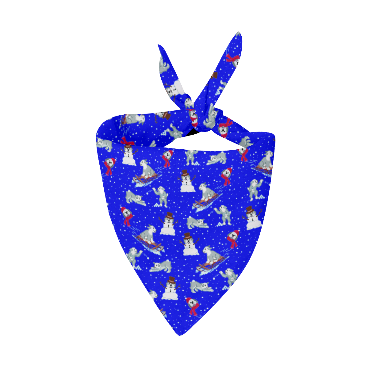 Snow Day - dk blue Pet Dog Bandana/Large Size