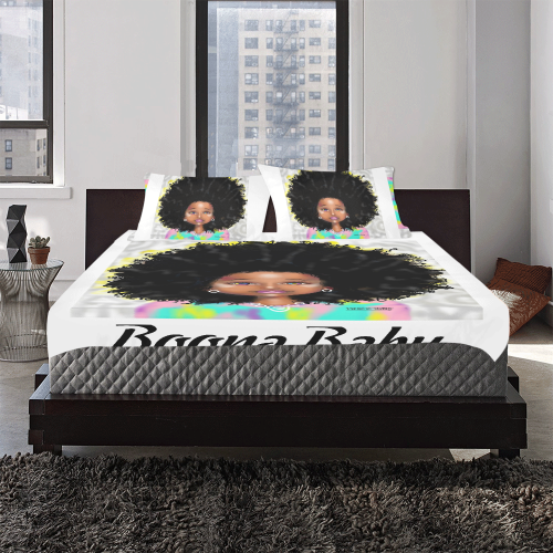 Rainbow Black $ White 3-Piece Bedding Set