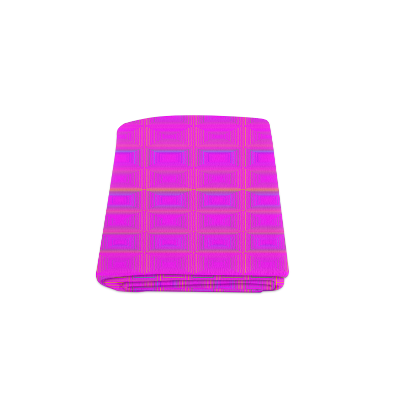 Pink golden multicolored multiple squares Blanket 50"x60"