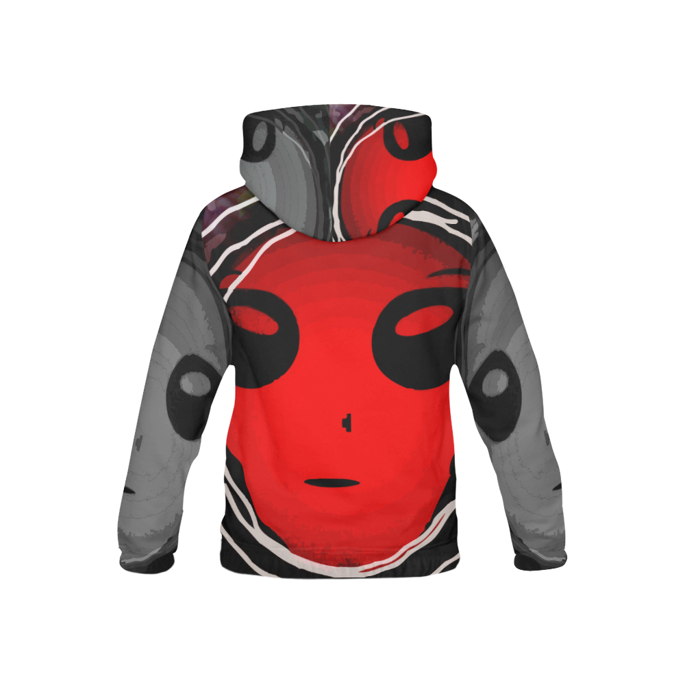 Alien Red Alert All Over Print Hoodie for Kid (USA Size) (Model H13)