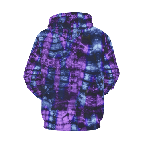 Purple Blue Shibori Tie Dye All Over Print Hoodie for Men/Large Size (USA Size) (Model H13)