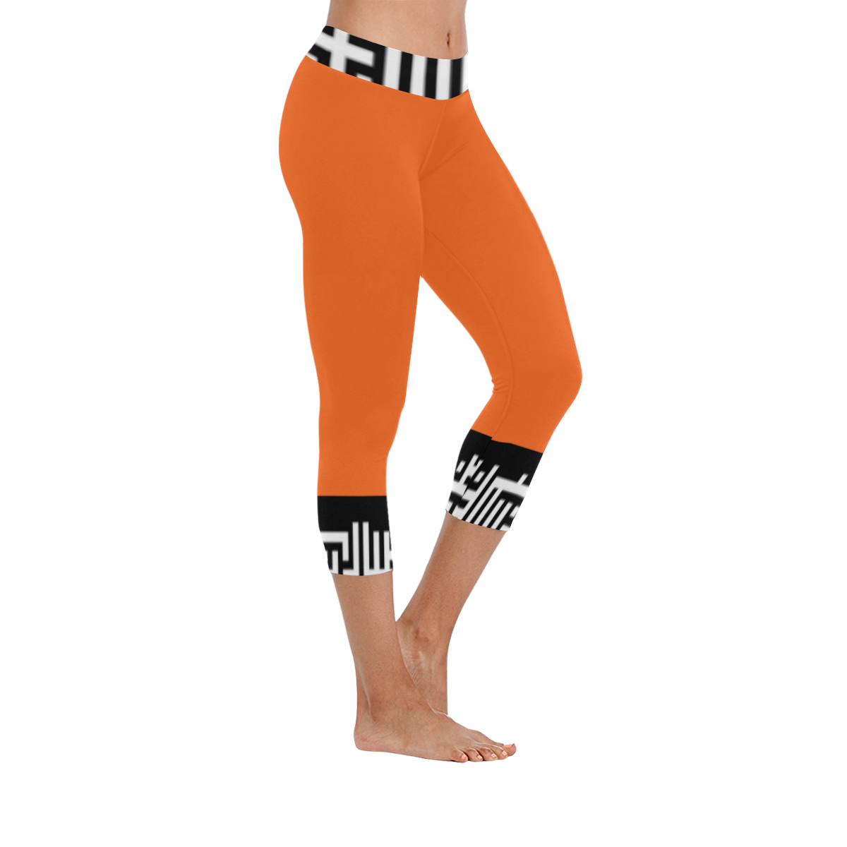 M1caprilegw004 Women's Low Rise Capri Leggings (Invisible Stitch) (Model L08)