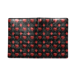 Las Vegas Black and Red Casino Poker Card Shapes on Black Custom NoteBook B5