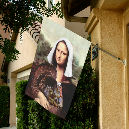Mona Lisa Thanksgiving Garden Flag 28''x40'' （Without Flagpole）