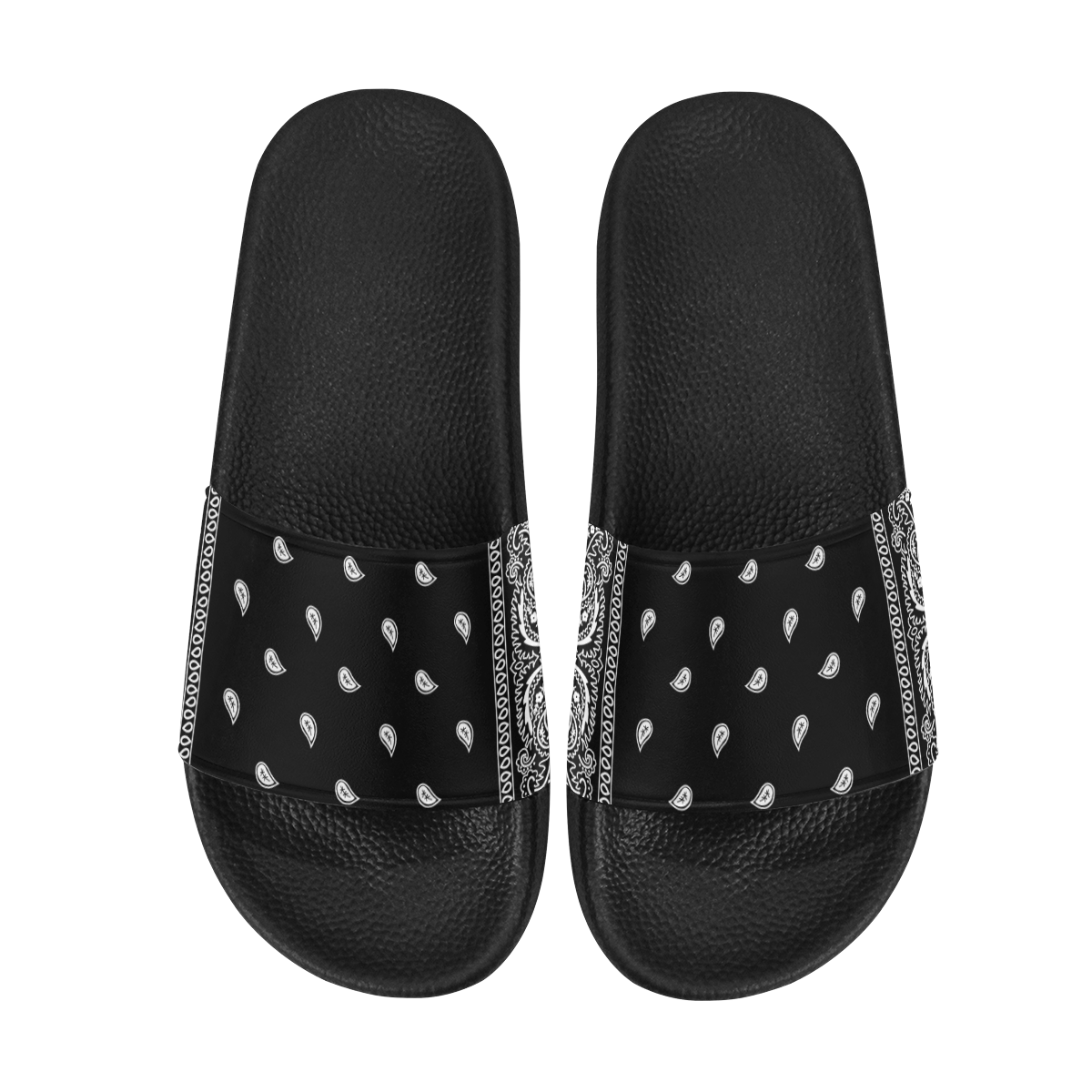 Black Bandana Women's Slide Sandals (Model 057)