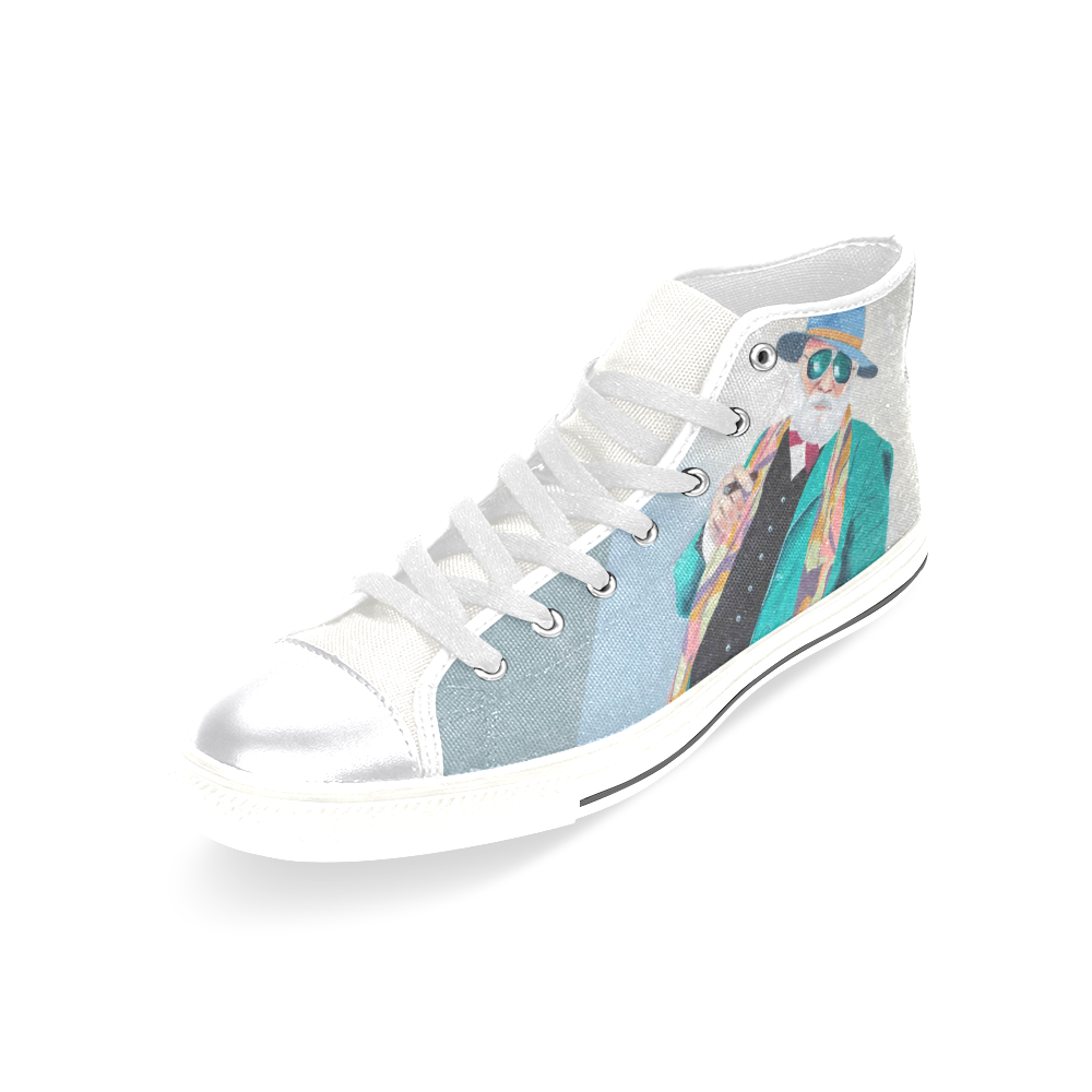 Sabush White Women's Classic High Top Canvas Shoes (Model 017)