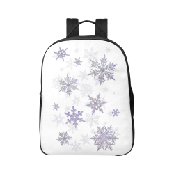 Snowflakes Blue Purple Popular Fabric Backpack (Model 1683)