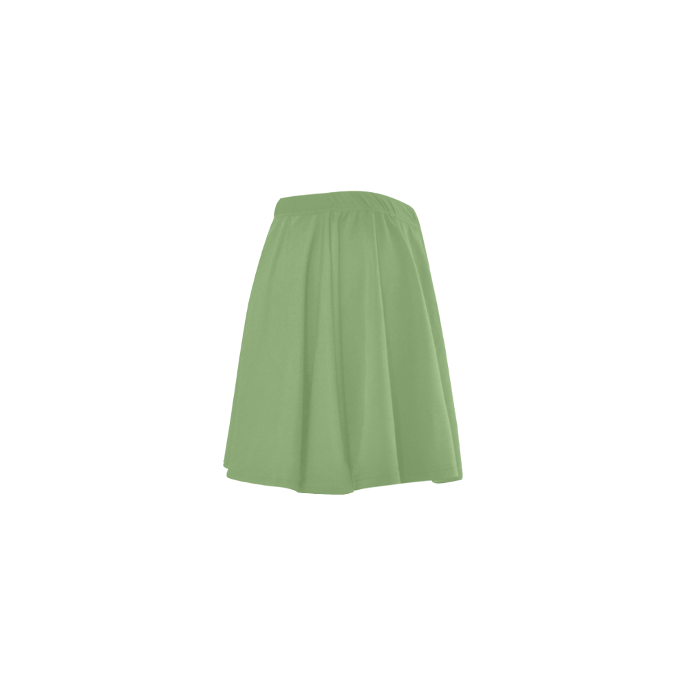 color asparagus Mini Skating Skirt (Model D36)