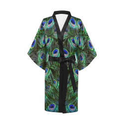 Peacock Feathers Kimono Robe