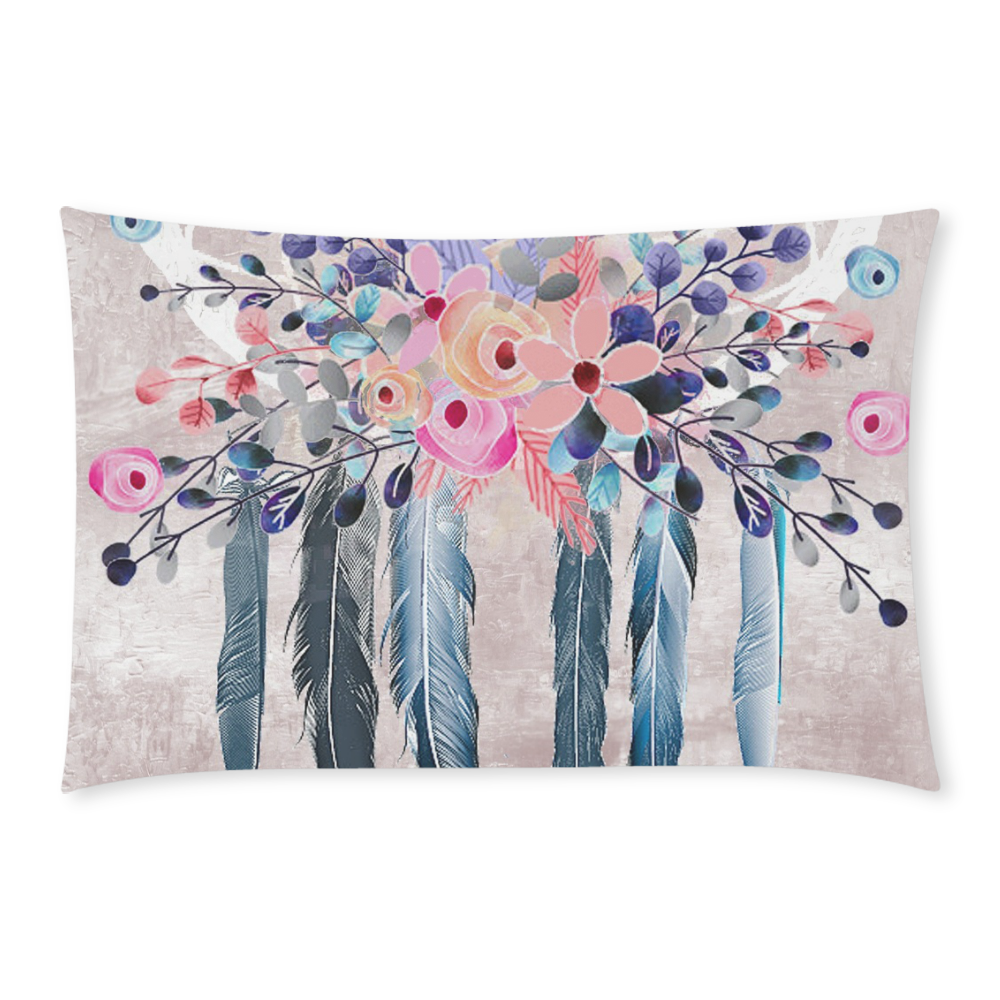 pink dreamcatcher floral 3-Piece Bedding Set