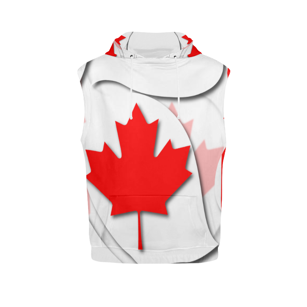 Flag of Canada All Over Print Sleeveless Hoodie for Men (Model H15)