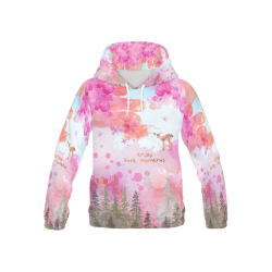 Little Deer in the Magic Pink Forest All Over Print Hoodie for Kid (USA Size) (Model H13)