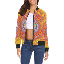 Face to Face All Over Print Bomber Jacket for Women (Model H19)