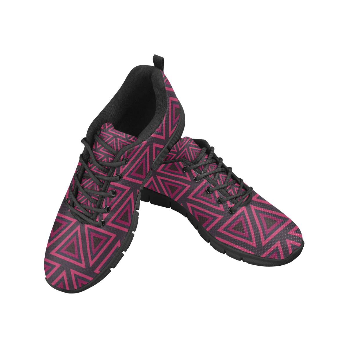 Tribal Ethnic Triangles Women's Breathable Running Shoes/Large (Model 055)