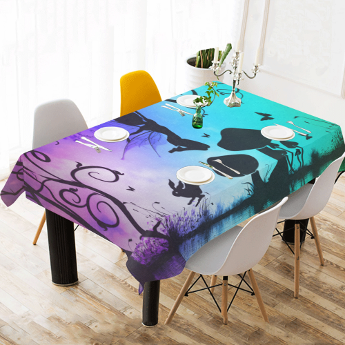 Happy fairy in the night Cotton Linen Tablecloth 60"x 104"