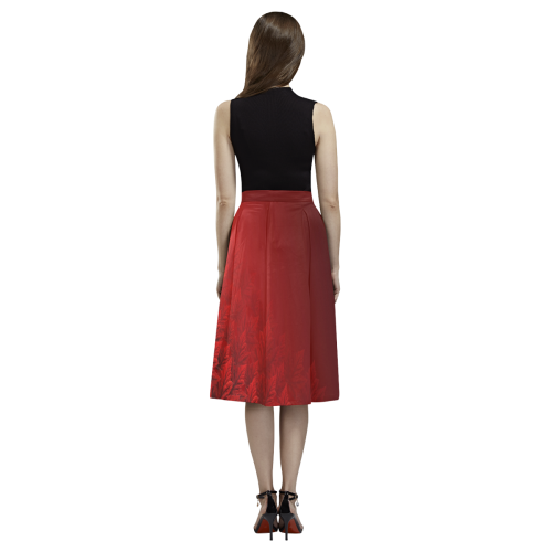 Autumn Maple Leaves Skirt Canada Skirts Aoede Crepe Skirt (Model D16)