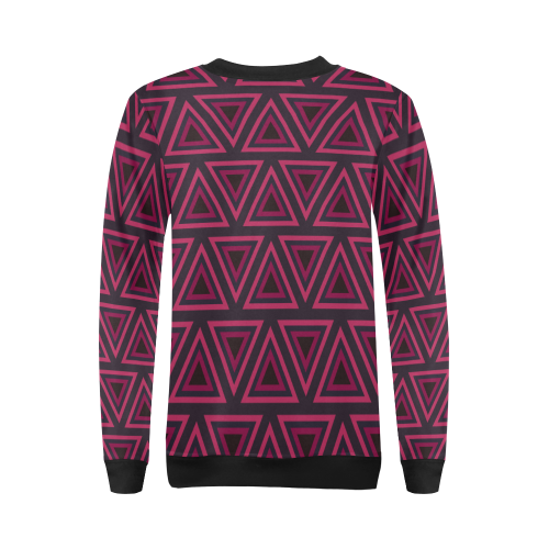 Tribal Ethnic Triangles All Over Print Crewneck Sweatshirt for Women (Model H18)
