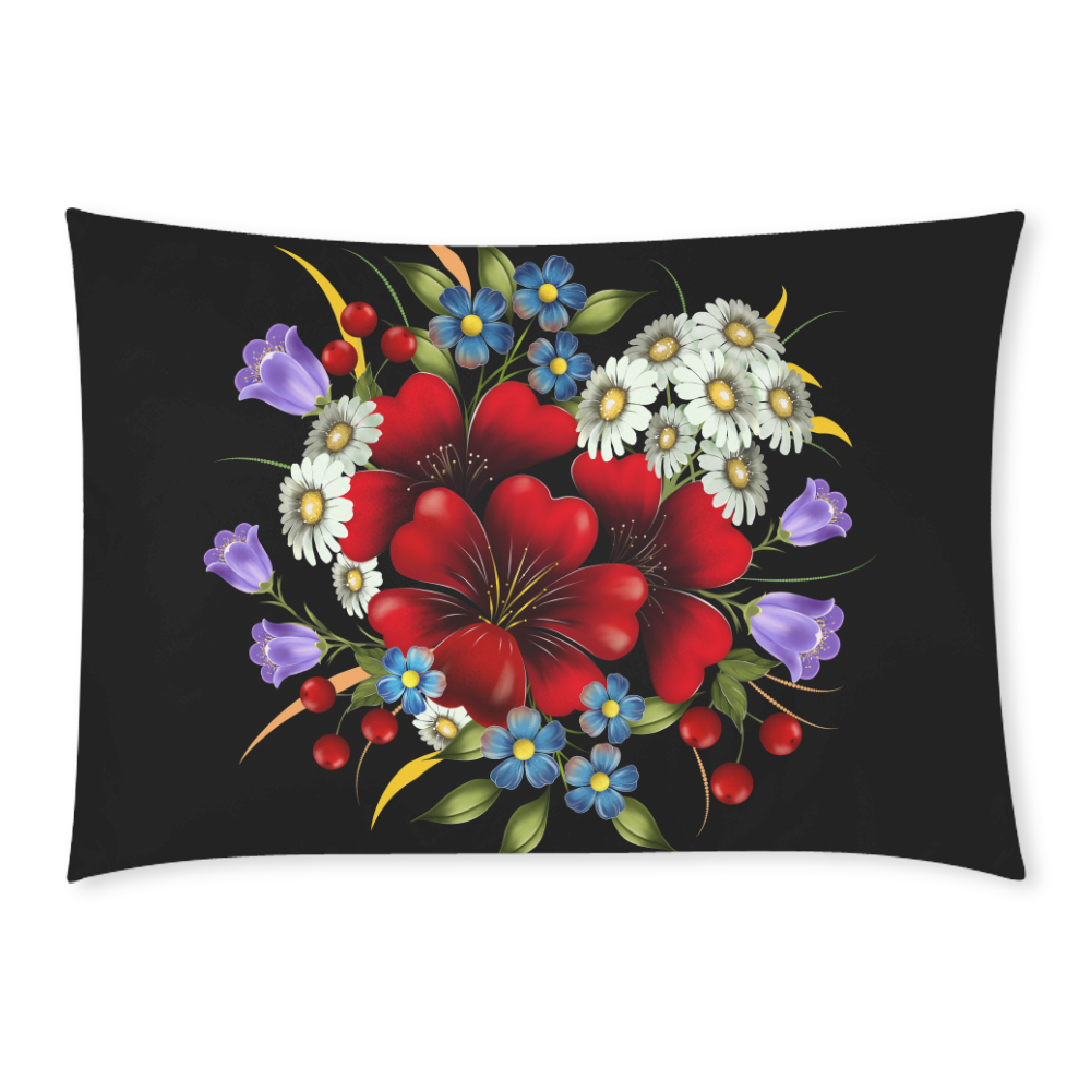 Bouquet Of Flowers Custom Rectangle Pillow Case 20x30 (One Side)