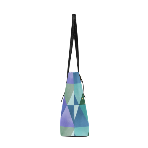 Triangle Pattern - Blue Violet Teal Green Euramerican Tote Bag/Large (Model 1656)