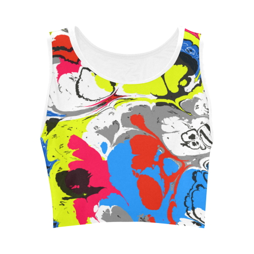 Colorful distorted shapes2 Women's Crop Top (Model T42)