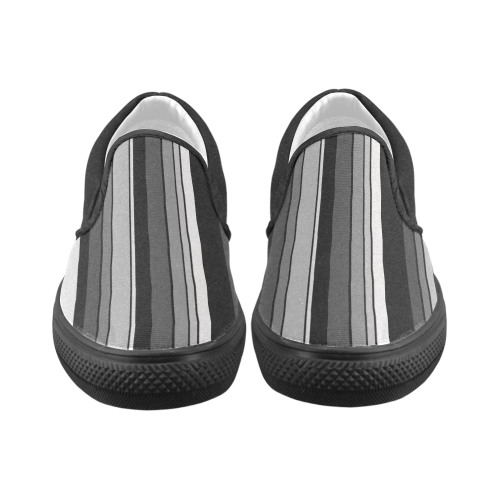 from black to grey Men's Unusual Slip-on Canvas Shoes (Model 019)