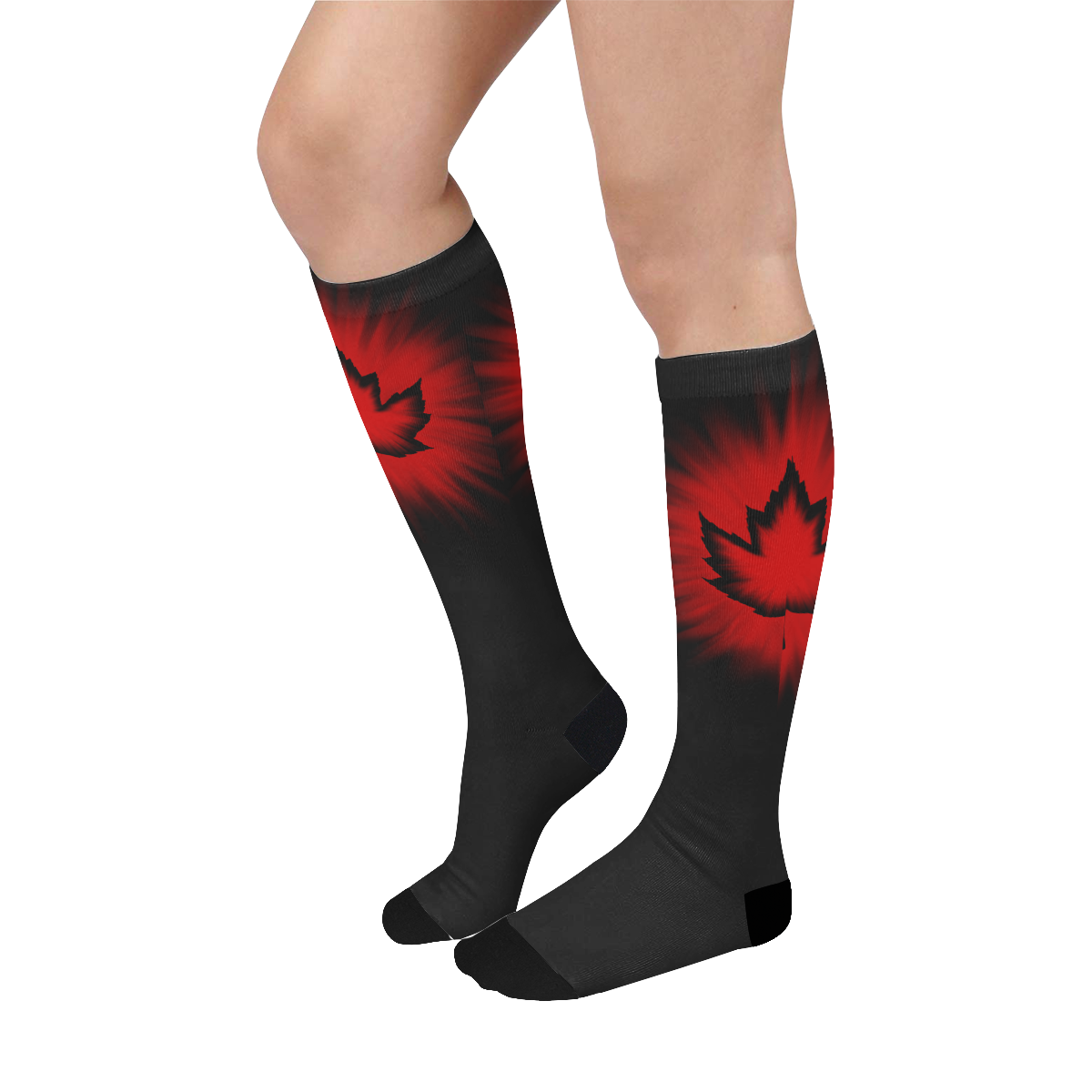 Canada Knew High Socks Cool Black Over-The-Calf Socks
