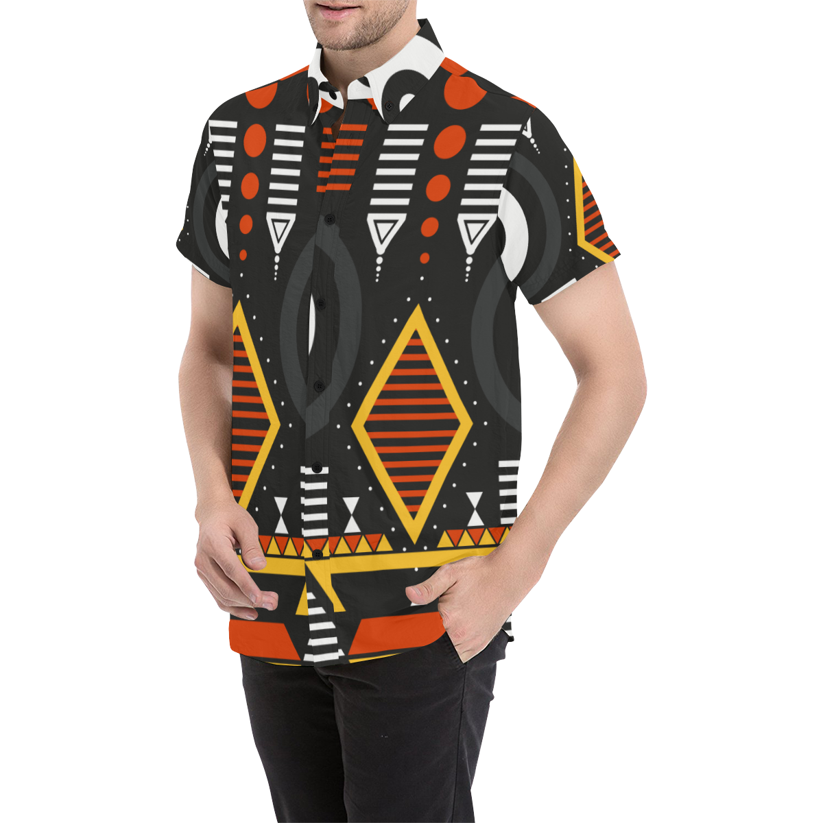 bobo bwa Men's All Over Print Short Sleeve Shirt/Large Size (Model T53)